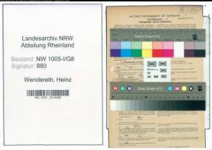 Entnazifizierung Heinz Wendereth , geb. 04.03.1905 (Kaufmann)