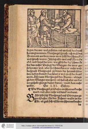 Die LXI. History Wie Vlenspiegel zu Dresen ein schreiner knecht ward/vnd aber nicht vil danck verdient