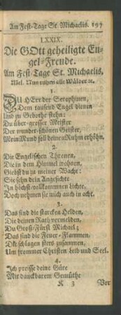 LXXIX. Die GOtt geheiligte Engel-Freude. Am Fest-Tage St. Michaelis