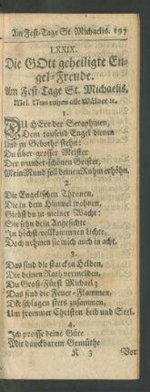 LXXIX. Die GOtt geheiligte Engel-Freude. Am Fest-Tage St. Michaelis