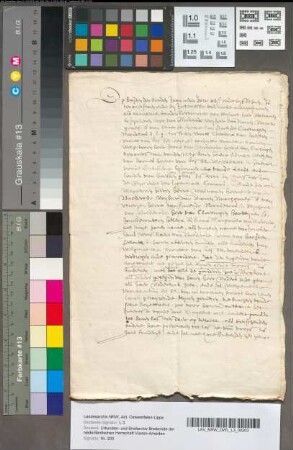 Verdrag tusschen Theodora van Haeften, Vrouw van Kessel, eertijds weduwe van Floris van Brederode, nu getrouws met Adriaan Wilhelm van Hornes, Heere van Kessel en Woestwezel, en haar kinderen Van Brederode over de nalatenschap van hun vader, 4 Juni 1615. Gelijktijdig afschrift.