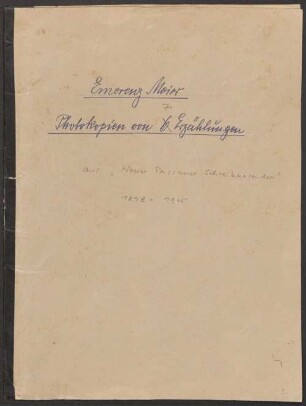 Nachlass Emerenz Meier (1874-1928): Sieben Erzählungen Emerenz Meiers, Kopien der Abdrucke aus dem "Neuen Passauer Schreibkalender", Jahrgänge 1898-1905 - Staatliche Bibliothek Passau EM 3/44