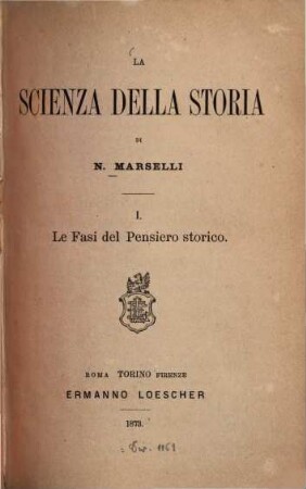 La Scienza delle Storia, 1
