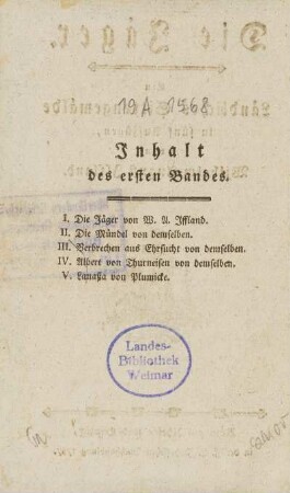 Inhalt des ersten Bandes