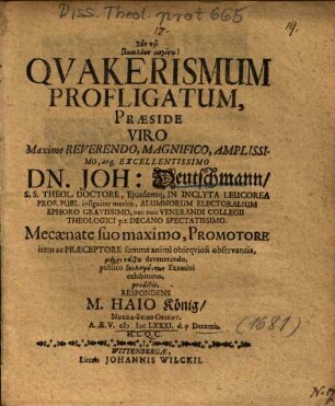 Qvakerismum Profligatum