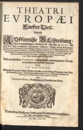 5: ... vom Jahr 1643. biß in gegenwaertiges 1647. Jahr ...