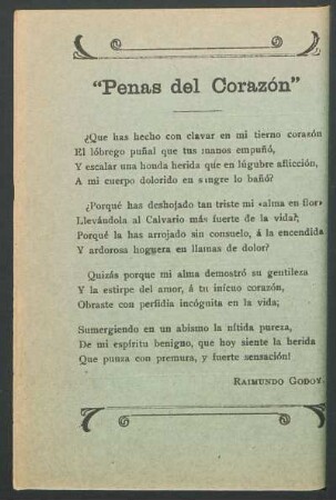 "Penas del corazón"