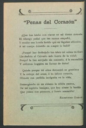 "Penas del corazón"