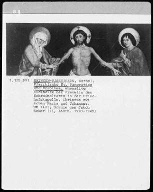 Schmerzensmann mit Maria und Johannes