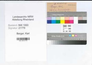 Entnazifizierung Karl Berger, geb. 23.11.1896 (Vermessungsrat)