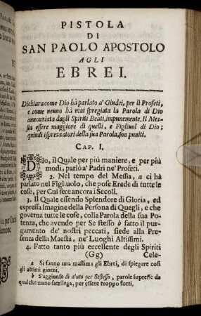 Pistola Di San Paolo Apostolo Agli Ebrei.