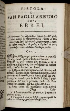 Pistola Di San Paolo Apostolo Agli Ebrei.