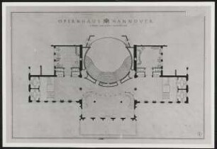 Opernhaus, Hannover Wettbewerb: Grundriss 1. Rang 1:100