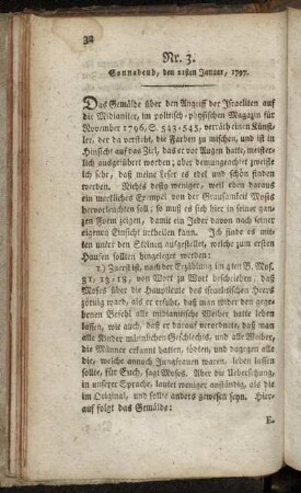 Nr. 3. Sonnabend, den 21sten Januar, 1797. - Nr. 4. Sonnabend, den 28sten Januar, 1797.