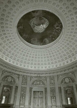 Düsseldorf-Benrath, Schloss Benrath, Corps de logis, Decke des Kuppelsaals