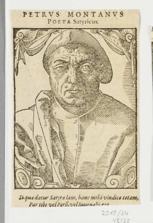 Bildnis Petrus Montanus, aus: Nicolas Reusner, "Icones Sive Imagines vivae", Basel 1589