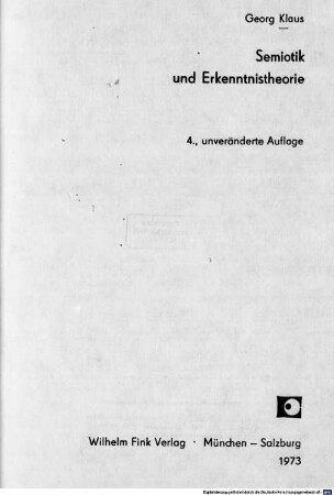 Semiotik und Erkenntnistheorie