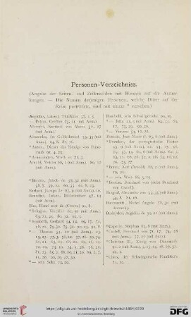 Personen-Verzeichniss