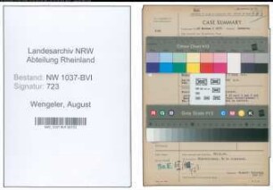 Entnazifizierung August Wengeler , geb. 02.01.1892 (Angestellter)
