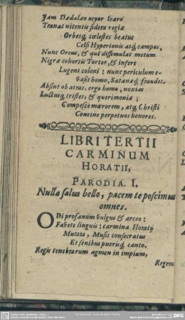 Libri Tertii Carminum Horatii