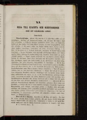 XI. Resa Till Kjachta Och Njertschinsk Inom Det Sabajkalska Landet.