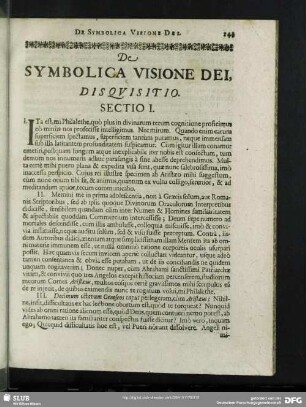 De Symbolica Visione Dei, Disquisitio