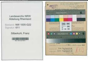 Entnazifizierung Franz Silberkuhl , geb. 25.07.1896 (Milchverteiler)