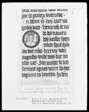 Sächsische Weltchronik (bis zum Jahre 1229) — Kaiser Heinrich 4., Folio 91verso
