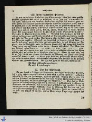 VIII. Vom regierenden Planeten.