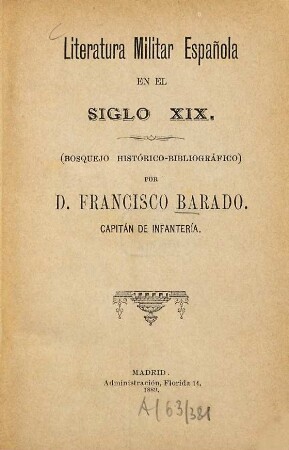 Literatura militar española en el siglo XIX : 