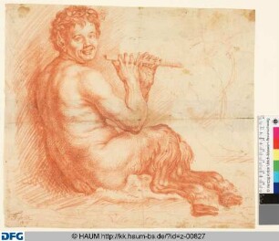 Sitzender Faun mit Flöte