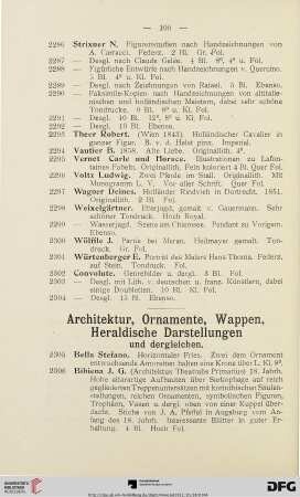 Architektur, Ornamente, Wappen, heraldische Darstellungen u. dergl. (Nr. 2305-2357)