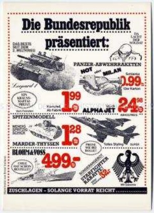 Postkarte zum Thema Rüstungsexport