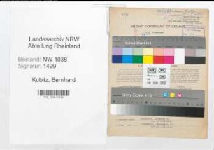 Entnazifizierung Bernhard Kubitz , geb. 13.03.1887 (Finanzamtsangestellter)