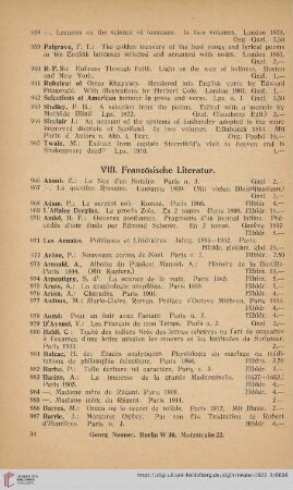 VIII. Französische Literatur (Nr. 966 - 1319)