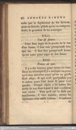 XXIII. Points de vue