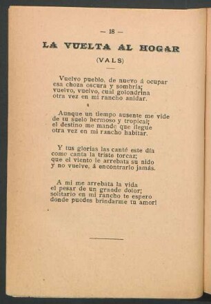 La vuelta al hogar : (Vals)