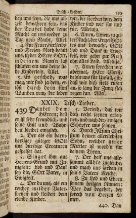 399-422, XXIX. Tisch-Lieder. - XXXI. Vom Wort Gottes und der Christlichen Kirche.