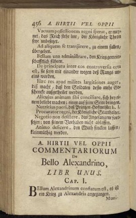 Commentariorum De bello Alexandrino, Libr Unus.