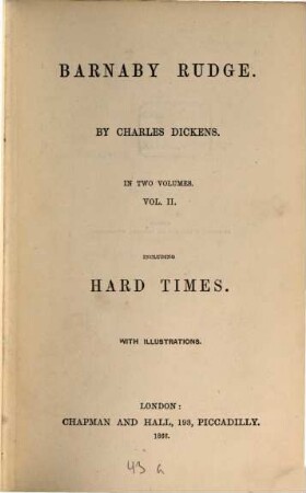 Works of Charles Dickens, 10. Barnaby Rudge ; 2