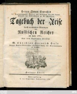 Theil 3: Im Jahre 1771.