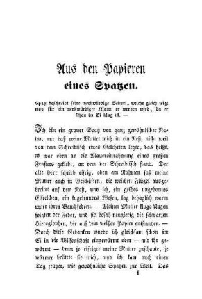 Aus den Papieren eines Spatzen