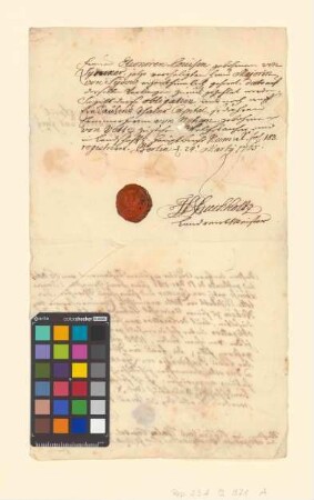 Vererbung einer Obligation über 1000 Taler von v. Vette auf Eleonore Louise von Vette und Charlotte Elisabeth von Vette.