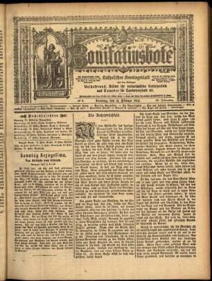 Erste Ausgabe vom Sonntag, den 11. Februar 1912.