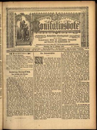 Erste Ausgabe vom Sonntag, den 11. Februar 1912.