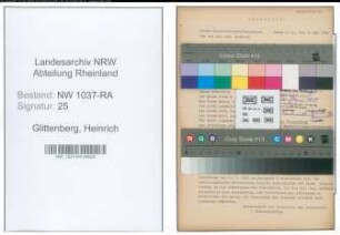 Entnazifizierung Heinrich Glittenberg , geb. 01.01.1915 ()