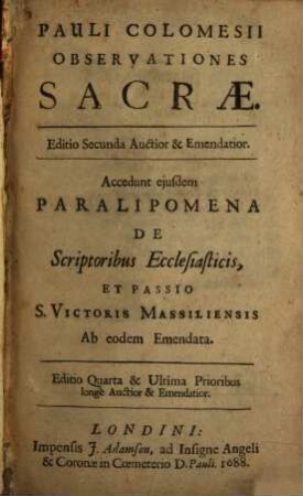 Observationes sacrae