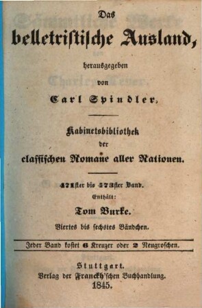 Unsere Tischgenossenschaft, 2,4/6. Tom Burke