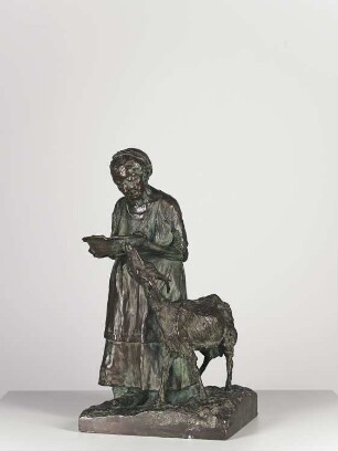 Alte Frau mit Ziege