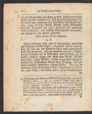 Derer Reichs-Dörffer Ursprung. §. 2.